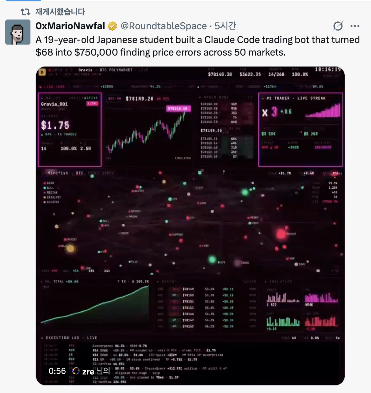Gravia-style live-trading dashboard reference