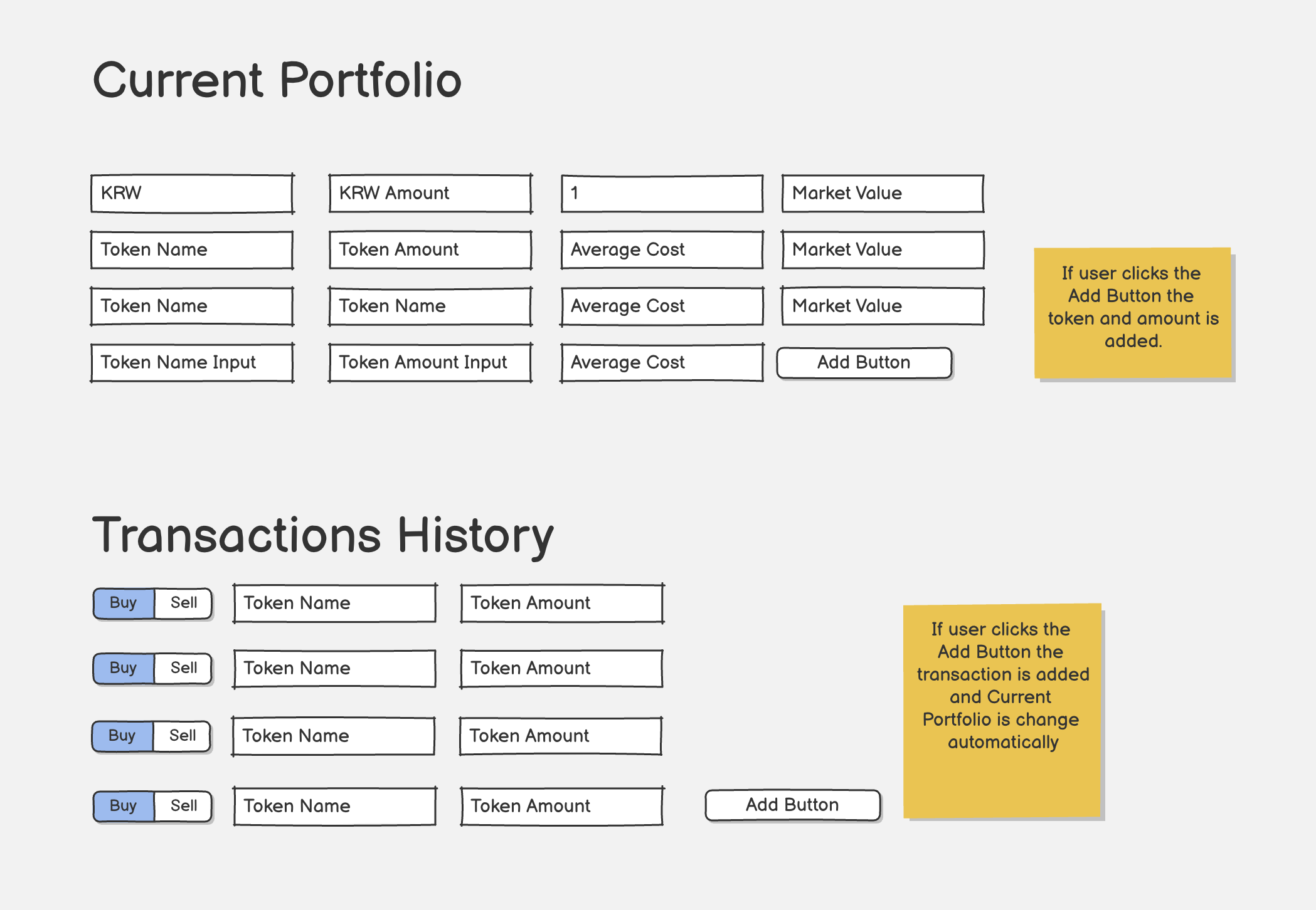 Investment basic UI