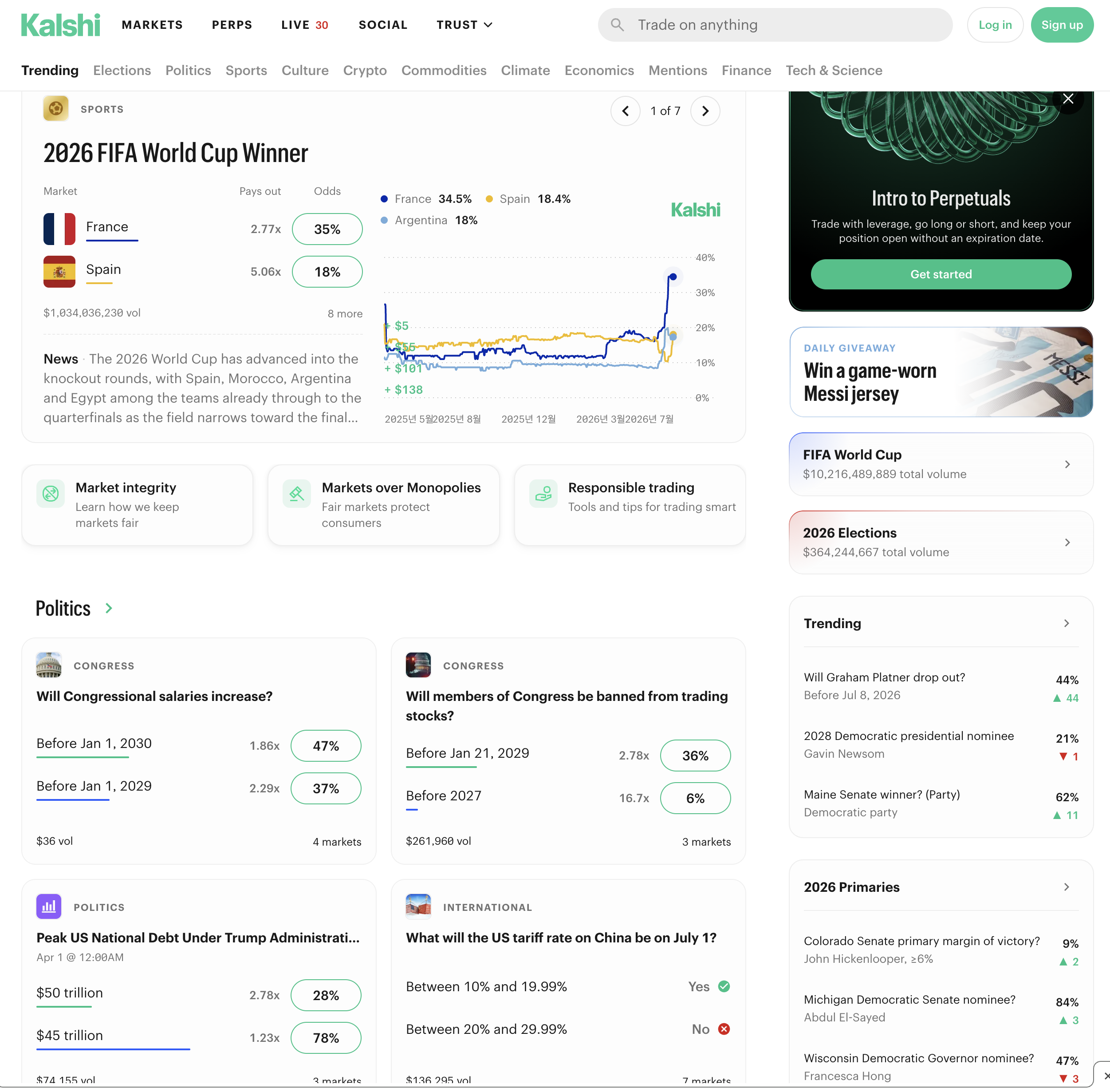 Kalshi homepage